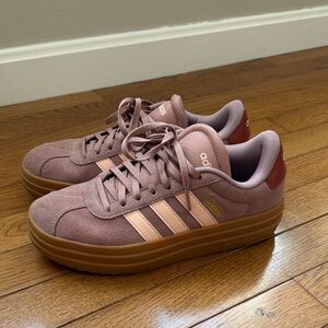 Adidas Women's Rose and Tan Sneakers